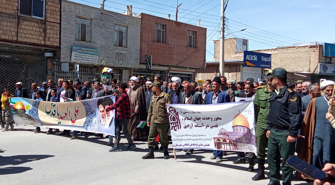 راهپیمایی استکبارستیز روز قدس در شهرستان بن، هم‌صدا با تمامی آزادگان جهان