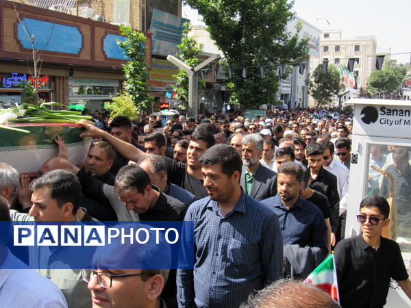 خروش بی‌نظیر سنندج در بدرقه شهید آسمانی رضا بسطامی