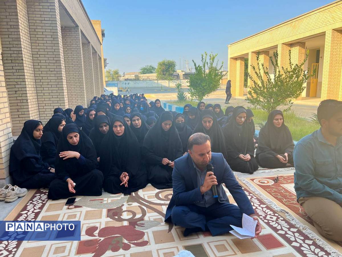 آغاز روز دانش‌آموزان رودخانه با قرائت زیارت عاشورا