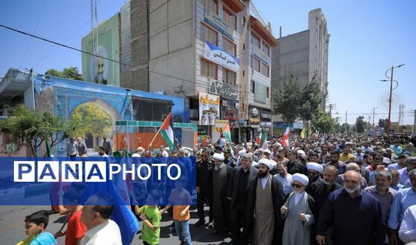 راهپیمایی جمعه خشم شهرستان ساوجبلاغ علیه جنایات رژیم ظالم صهیونیستی