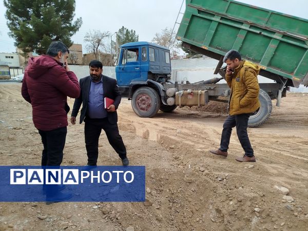 بازدید معاون توسعه و پشتیبانی اداره آموزش و پرورش کاشمر از مراحل ساخت آموزشگاه مرحوم حسین نساجیان کاشمر 