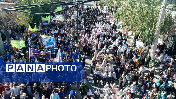 حضور پرشور مردم گالیکش در راهپیمایی 13 آبان