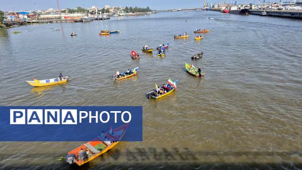 قایقداران بندر انزلی با «کاروان صمود» به ناوگان جهانی آزادگان پیوستند