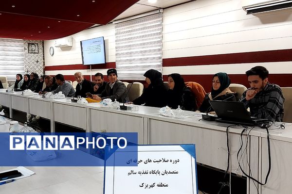 دوره صلاحیت‌های حرفه‌ای متصدیان پایگاه تغذیه سالم منطقه کهریزک 