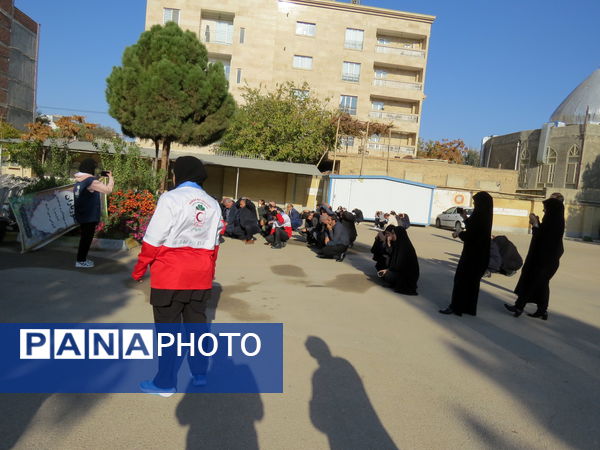 رزمایش دانش‌آموزی پدافند غیرعامل در شهرستان بجنورد 