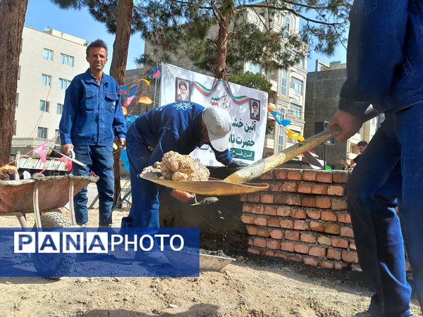 آیین خشت گذاری مدرسه ثامن الحج شهرستان اسلامشهر 