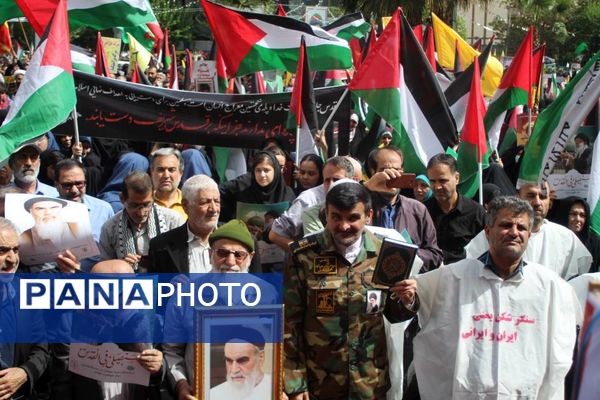تجمع بزرگ دانش‌آموزان و فرهنگیان در حمایت از مردم مظلوم غزه و فلسطین