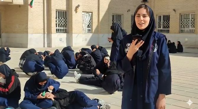 برگزاری مانور آموزشی زلزله در هنرستان فنی حرفه‌ای آسفالت طوس یزد