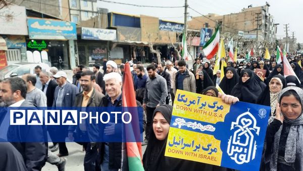 مردم صفادشت ملارد در حمایت از قدس شریف به خیابان‌ها آمدند