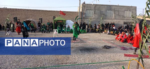 آیین تعزیه‌خوانی در عاشورای حسینی در روستای حسین آباد شیروان