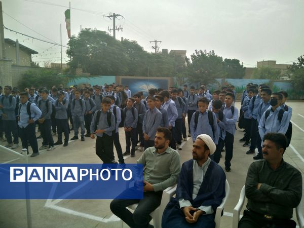 مراسم زنگ مهر در دبیرستان نمونه مرحوم طاووسی خلیل آباد