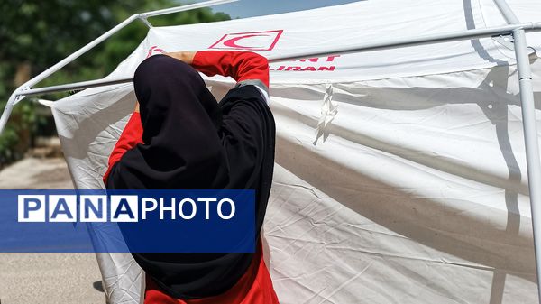 آموزش چادرزنی و برپایی کمپ امدادی به فراگیران هلال احمر در مارگون