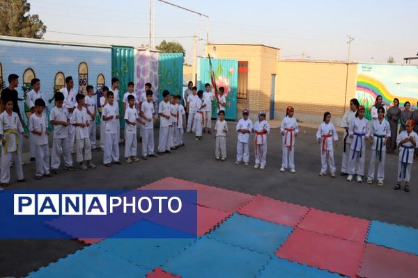 آیین افتتاح کلاس ورزش مدرسه ۲۲ بهمن روستای مندکان شهرستان پاکدشت  