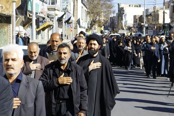 مراسم پیاده روی از مسجد موسی بن جعفر تا امام زاده اسماعیل درشهرستان فیروزکوه