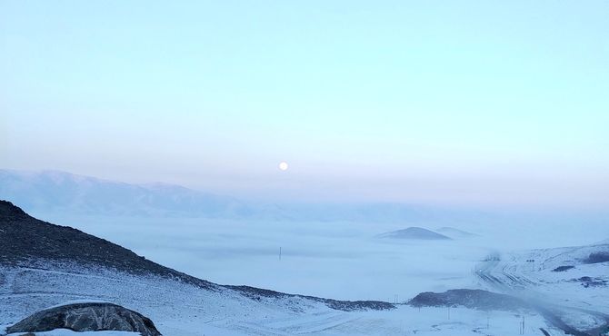 بارش شدید برف و باران و کاهش دید جاده‌ها در منطقه زاغه لرستان