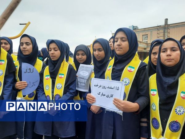 در هفته درختکاری دبیرستان دخترانه فدک تربت جام سرسبزتر شد
