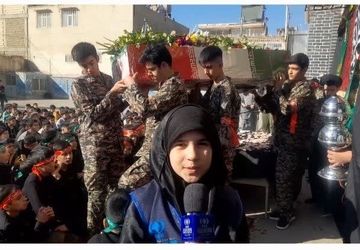 مراسم تشییع شهید گمنام در دبیرستان شهید منتظری ناحیه۴ اصفهان 