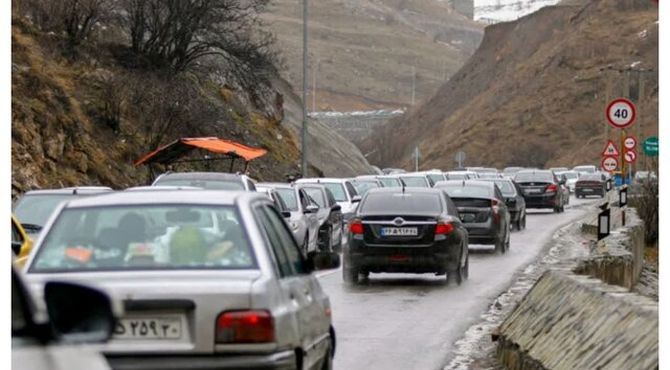 بسته شدن محور چالوس و تغییرات مقطعی تردد در هراز و فشم