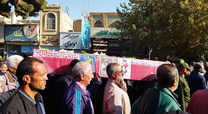 تشییع پیکر جانباز شهید علی فتح آبادی در نیشابور 