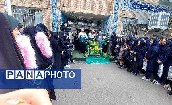 پرچم گردانی آستان قدس رضوی در مدارس منطقه پردیس به مناسبت دهه کرامت