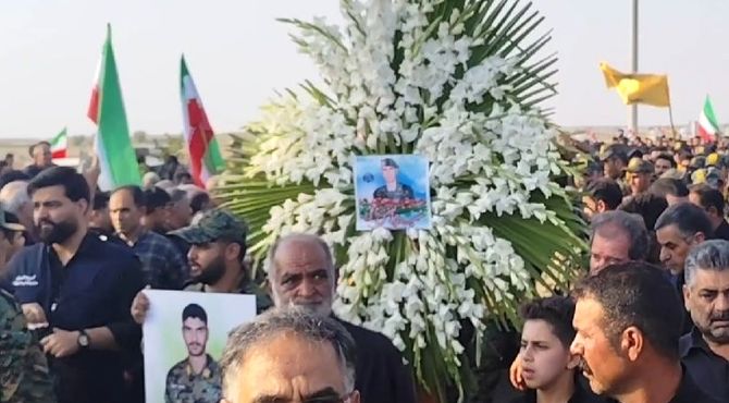 تشییع باشکوه شهید طریق القدس در روستای پیکان