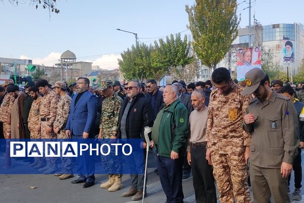 وداع با پیکر جانباز شهید، عبدالحسین خاکشور در شهرستان شیروان