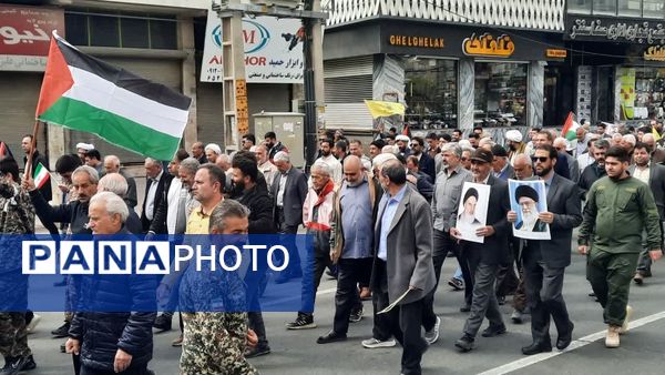 مردم صفادشت ملارد در حمایت از قدس شریف به خیابان‌ها آمدند