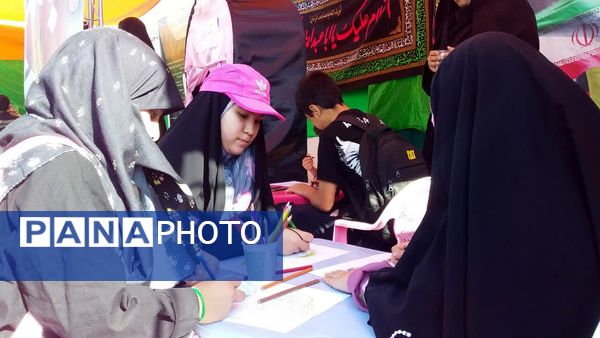 مشارکت دانش‌آموزان و فرهنگیان در اجرای برنامه‌های فرهنگی مسیر پیاده‌روی جاماندگان اربعین