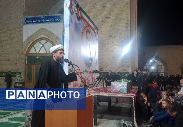 مراسم وداع با شهید امنیت هادی میرآبادی در مسجد جامع شهرستان نیشابور 