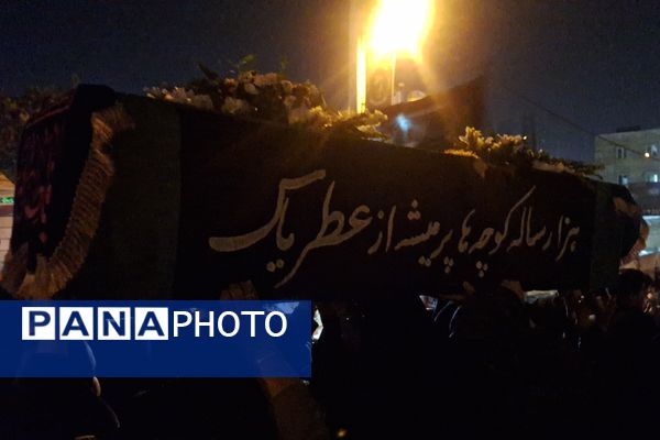 مراسم تشییع نمادین تابوت حضرت زهرا (س)در خیابان قناعت پیشه شیراز