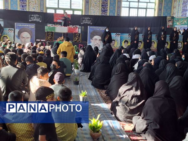 تشییع پیکر شهید گمنام به دست دانش آموزان و مردم روستای جابوز