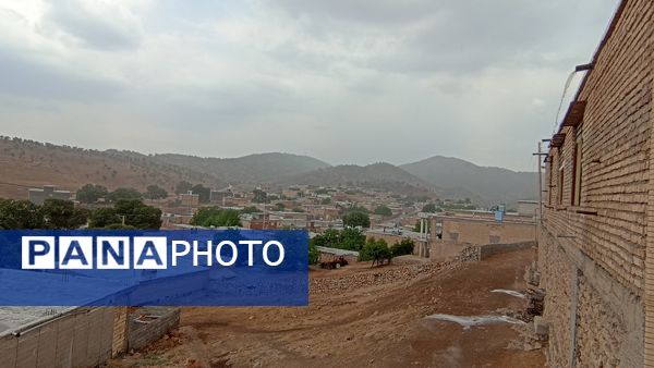 اولین بارش تابستانه در روستای کینک