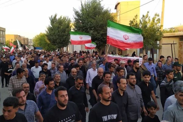 وداعی باشکوه با شهدای حمله تروریستی رژیم صهیونی در شهر جهانی لالجین