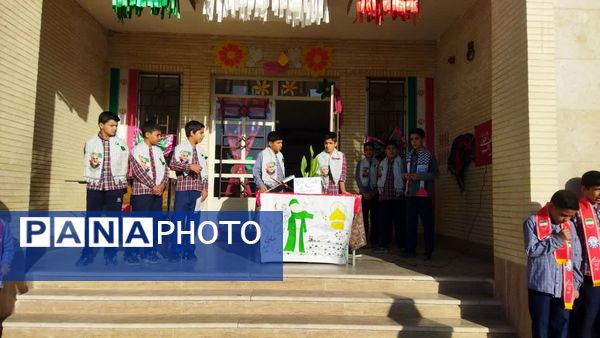 گرامیداشت هفته بسیج دانش‌آموزی در دبستان واحدی شهرستان زارچ