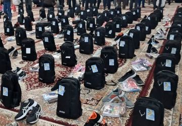 مشق مهربانی در شهرستان زارچ؛ ۱۷۰ دانش‌آموز با کیف و کفش تازه