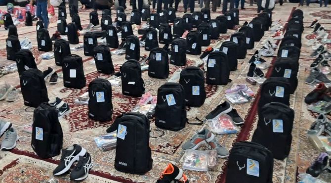 مشق مهربانی در شهرستان زارچ؛ ۱۷۰ دانش‌آموز با کیف و کفش تازه