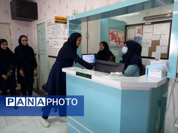 حضور دانش‌آموزان شهید نصرتی در بیمارستان خاتم الانبیاء (ص)