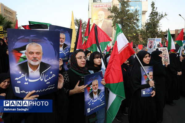 تجمع مردم تهران در محکومیت ترور «اسماعیل هنیه»