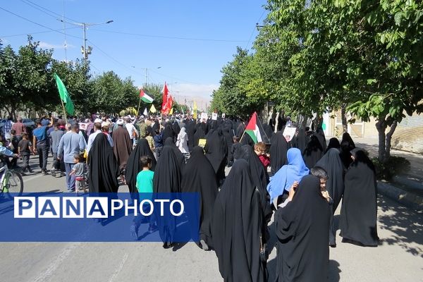 راهپیمایی سراسری محکومیت جنایات رژیم صهیونیستی شهرستان بجنورد