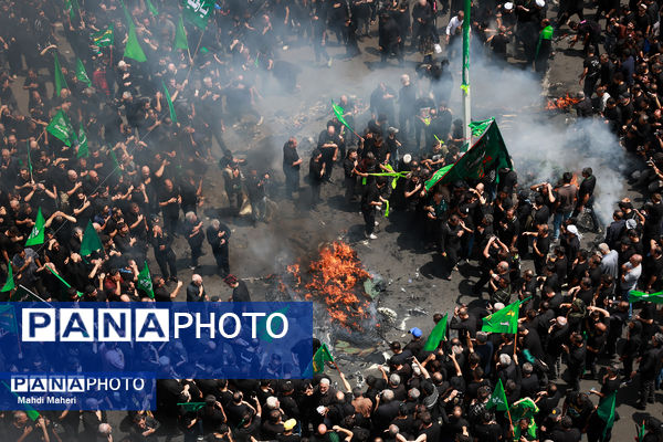 خیمه‌سوزان ظهر عاشورا در چهارراه گلوبندک تهران