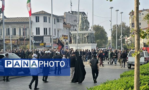 مراسم تشییع پیکر هفت شهید گمنام در رشت