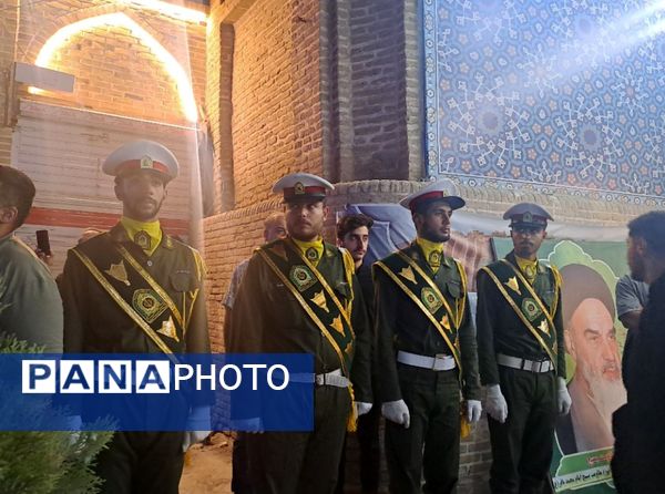 مراسم وداع با شهید امنیت هادی میرآبادی در مسجد جامع شهرستان نیشابور 