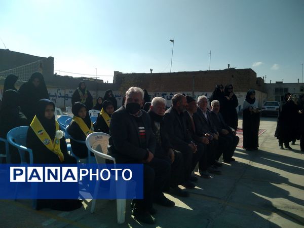 مراسم وداع با شهید گمنام در دبیرستان مرحوم صفری شهرستان خلیل‌آباد 