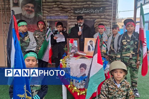 حضور پرشور دانش‌آموزان مدارس ناحیه 2 شهرری در جشن پیروزی مردم غزه 