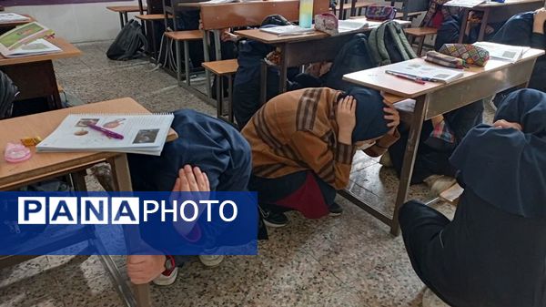 مانور زلزله و ایمنی در دبیرستان شاهد شهید کلانتری ناحیه یک کرج