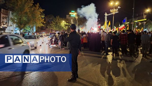 شادی مردم پس از انتقام وعده صادق ۲ در بجنورد