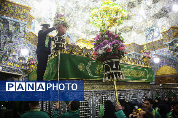 جشن عید مبعث در شب و روز بارانی حرم حضرت معصومه(س)