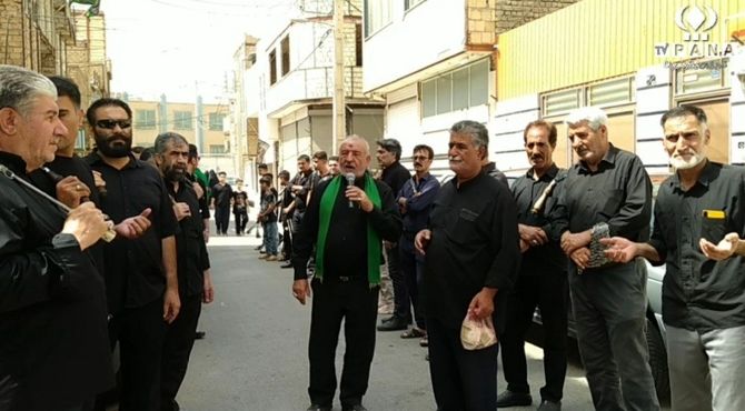 دسته عزاداری در بلوار شهید موسوی قم 