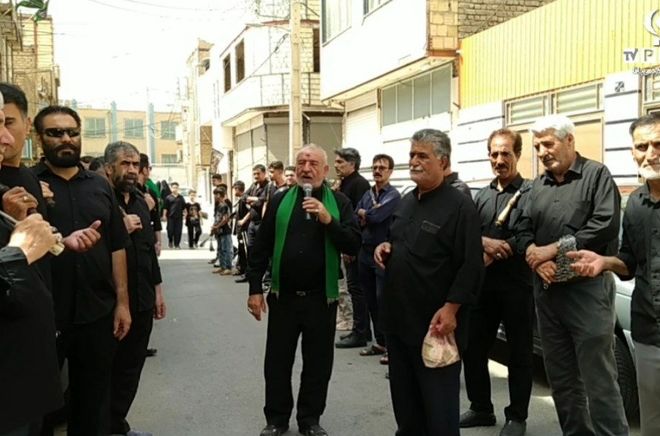 دسته عزاداری در بلوار شهید موسوی قم 