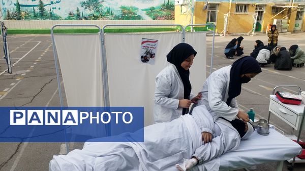 مانور زلزله با صحنه های واقعی در دبیرستان شاهد تکتم